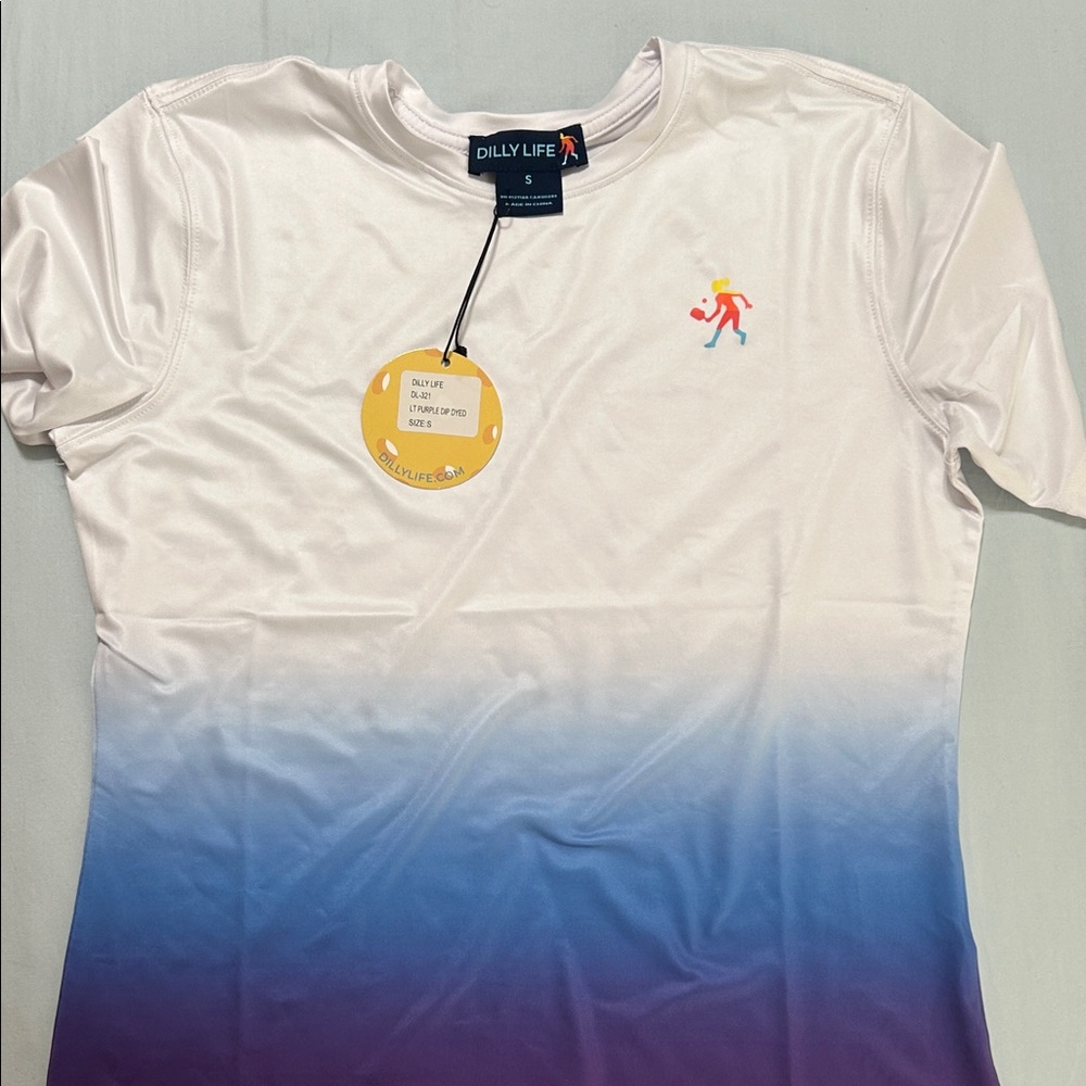 Women's White and Purple Gradient Top